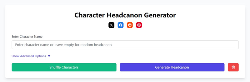 Explore endless possibilities for character development with an easy-to-use headcanon generator for writers and creators.